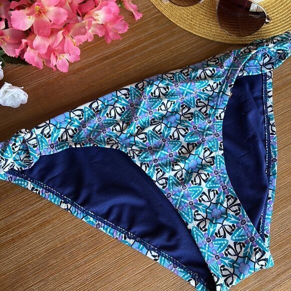 Cremieux Blue and Purple Side Loop Hipster Bikini Bottom Size Large - Picture 4 of 10